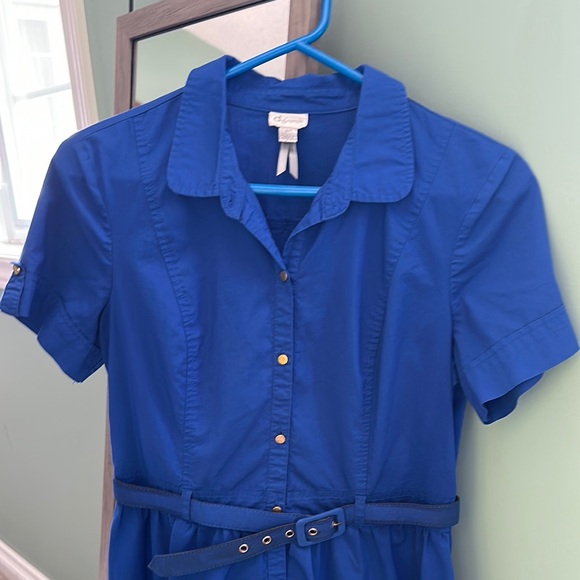 Dynamite Royal Blue Shirt Dress - Picture 3 of 6